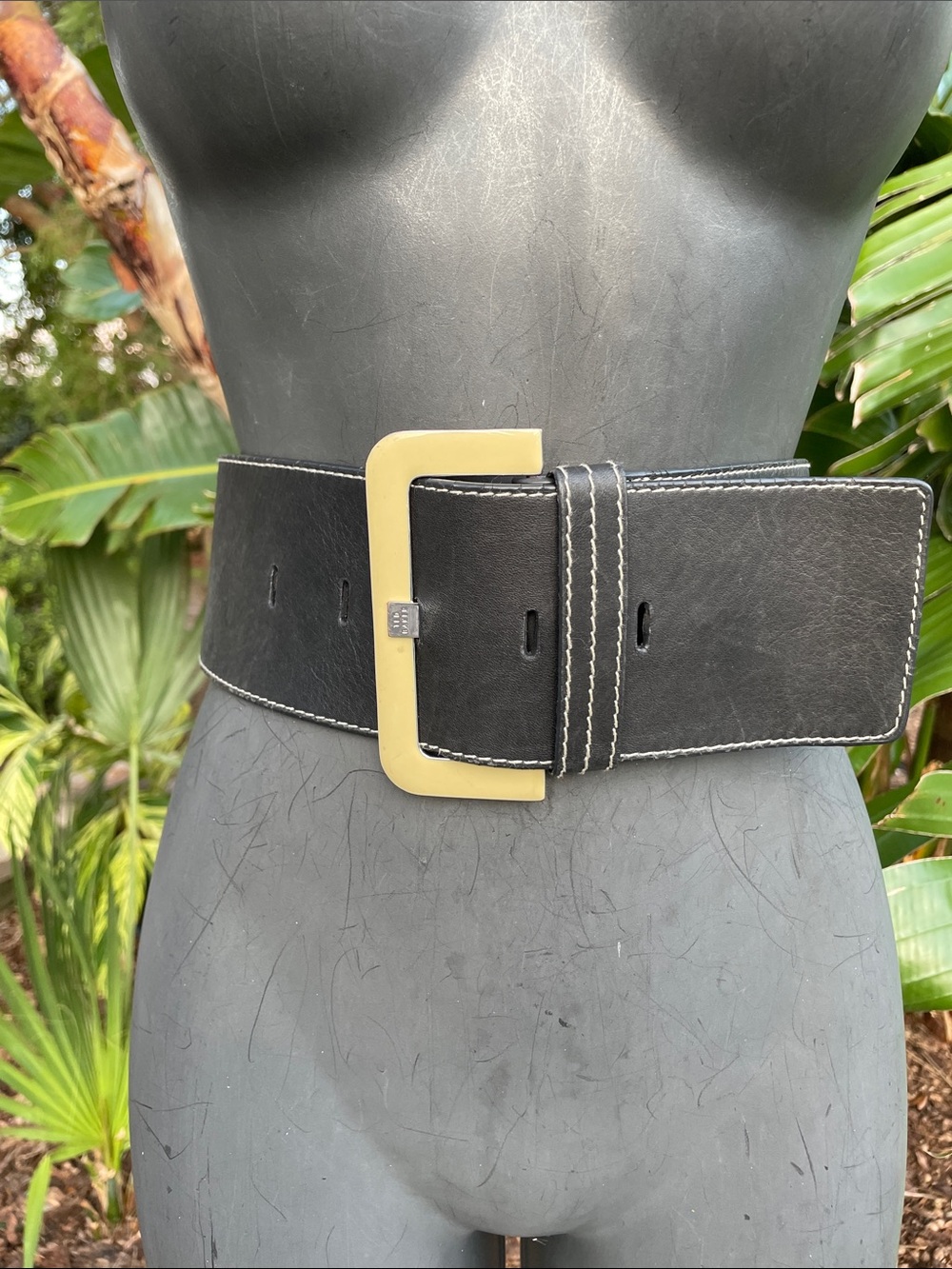 Ted Baker super wide statement belt with acloisonne buckle